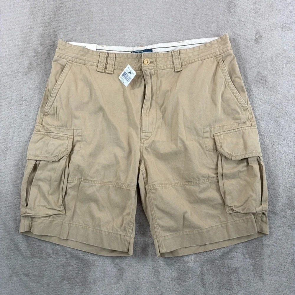 Vintage Polo Ralph Lauren Gellar Fatigue Cargo Shorts Soft Almond Men 40x10 NWT